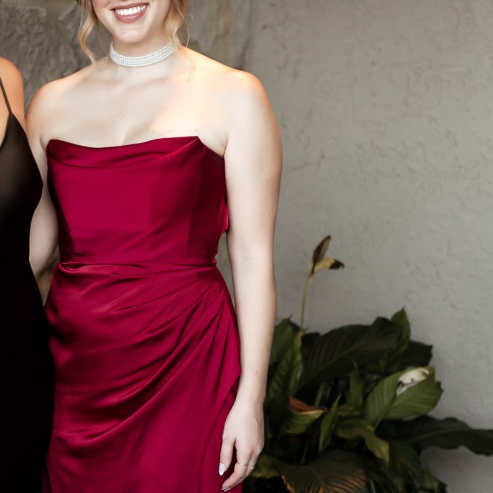 Elegant Wine Burgundy Red Evening Dress